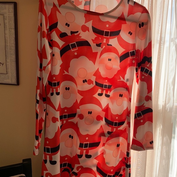 LADIES 🎅 SANTAS PRINT DRESS SIZE LARGE NWOT - Picture 4 of 11